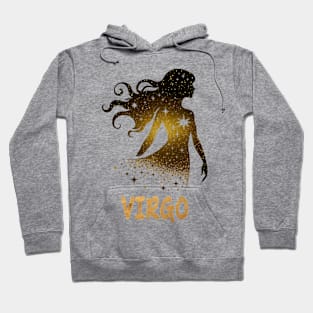 silhouette golden Virgo Zodiac Sign Astrology born August September october Birthday Virgo Zodiac Horoscope August September October Birthday Hoodie